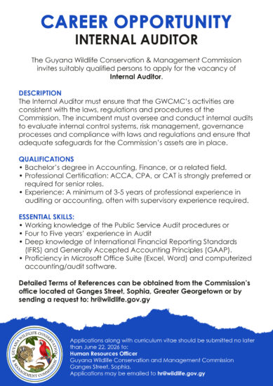 Vacancy – Internal Auditor